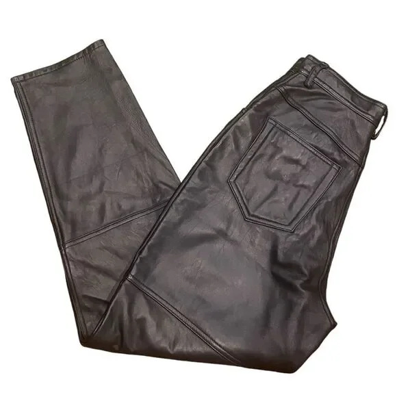 Vintage Valerie Stevens Sport 100% Lambskin Leather High Waisted Pants Women’s 6